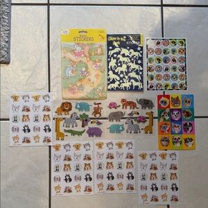 Vintage Assorted Animal and Glow-in-the-Dark Stickers